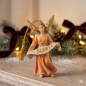 Preview: Handbemalte Krippenfigur Glorienengel mit Gloria Tuch, ca. 10 cm, K 182-99